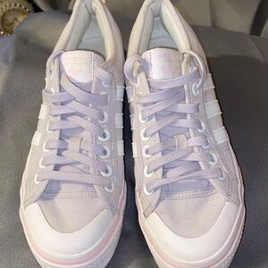 Adidas Women's Sz. 7. Pastel Purple Thick Stacked Sneakers W/ white & pink trim